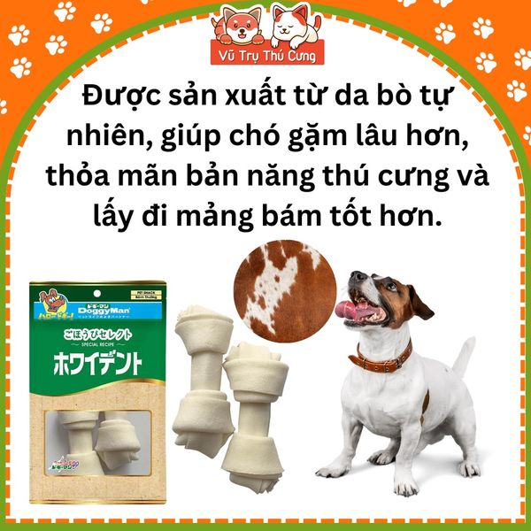 Bánh thưởng xương da bò cho chó DoggyMan (2 Cây lớn)