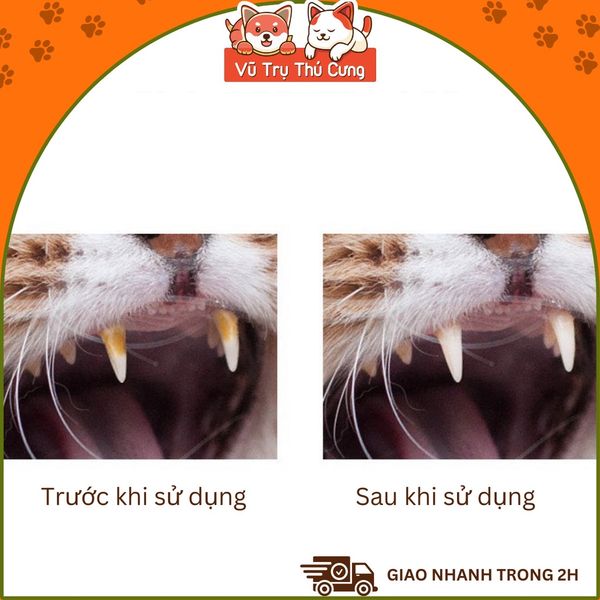 Kem đánh răng cho Mèo kèm bàn chải Bioline 50g, giúp làm sạch răng và giảm hôi miệng cho Mèo