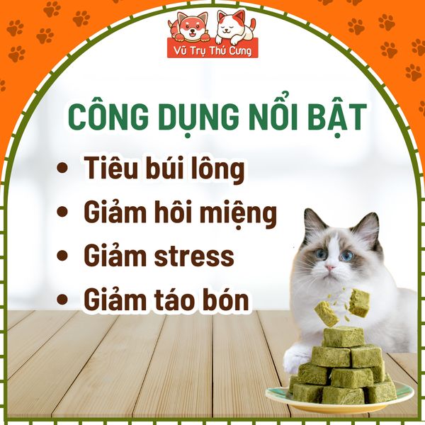 Cỏ Mèo Dạng Viên Taotaopets Giúp Tiêu Búi Lông, Giảm Hôi Miệng Mèo