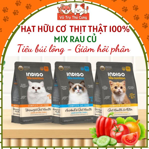 Hạt hữu cơ INDIGO Hàn Quốc cho Mèo 2Kg, giúp Tiêu búi lông và Mượt lông da