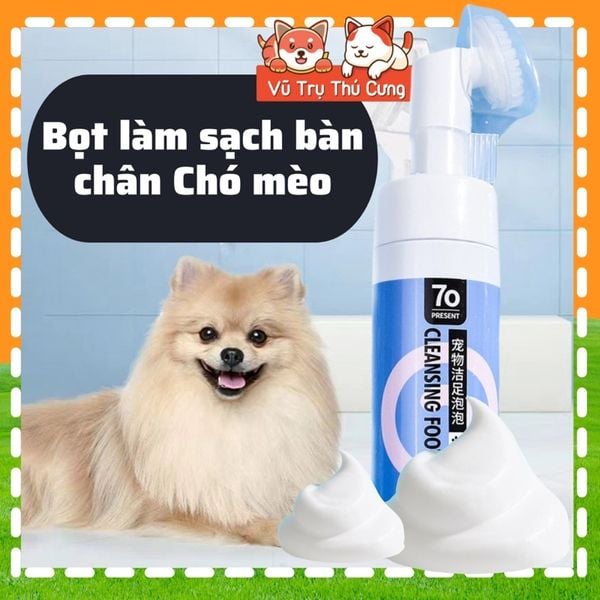 Bọt rửa bàn chân Chó mèo, dung dịch làm sạch chân thú cưng 150ml