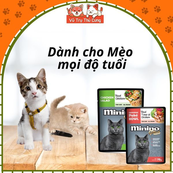 Pate Cho Mèo Mọi Lứa Tuổi Minino Cá Thịt Thật 70%