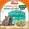 Combo 5 Gói Bánh Cá Vị Cỏ Mèo Tiêu Búi Lông