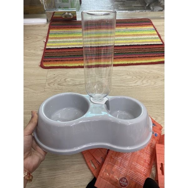 Bát ăn đôi cho Chó Mèo kèm bình nước tự động 500ml