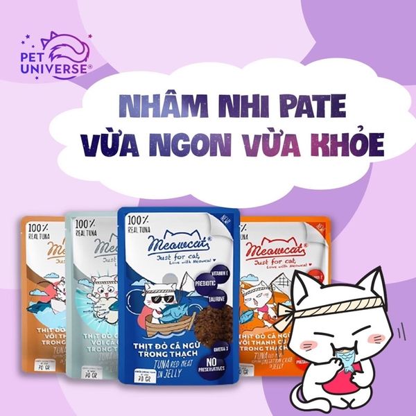 Pate Meowcat cho Mèo bổ sung dinh dưỡng 70g