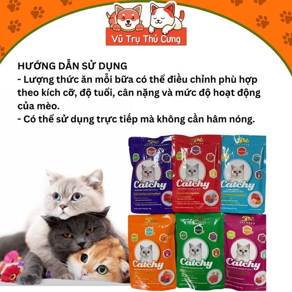 Combo 6 gói Pate 5Plus Catchy cho mèo 70g