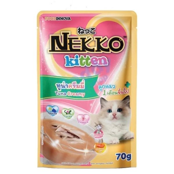 Pate Nekko Creamy Kitten cho Mèo con sốt kem gói 70g