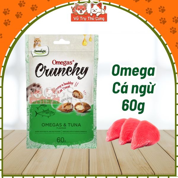 Bánh Thưởng Cho Mèo Crunchy Bổ Sung Omega Mượt Lông 60g