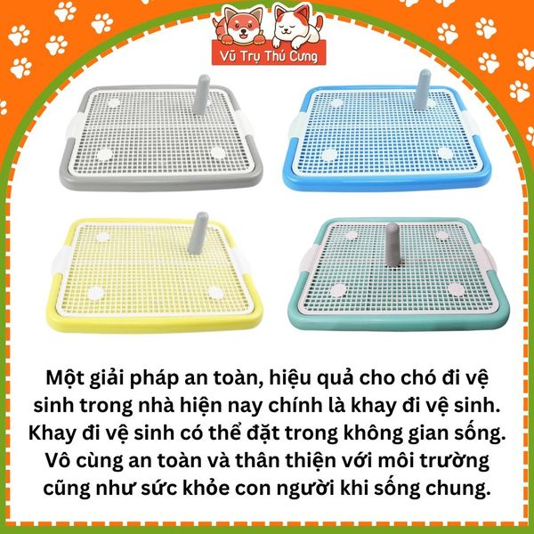 Khay vệ sinh cho Chó size 40x50cm, chất liệu nhựa siêu bền, nắp khóa chắc chắn