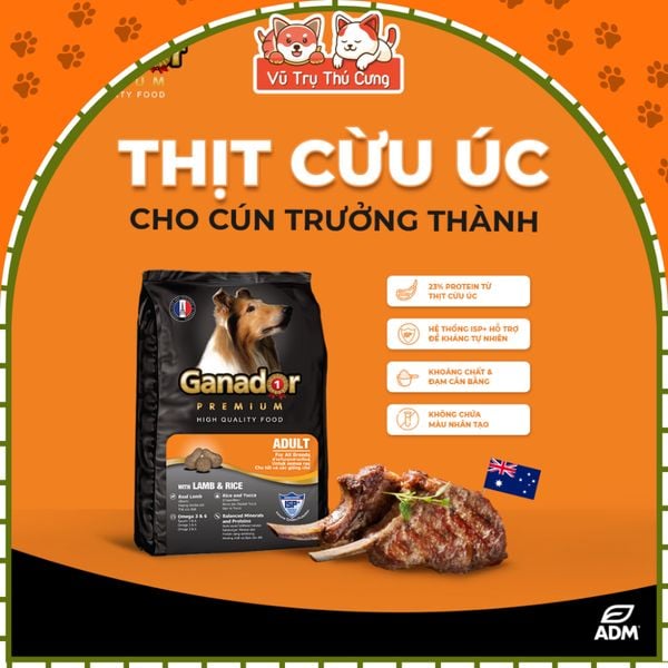 (3KG TẶNG 400G) Thức ăn hạt cho Chó con, Chó trưởng thành Ganador