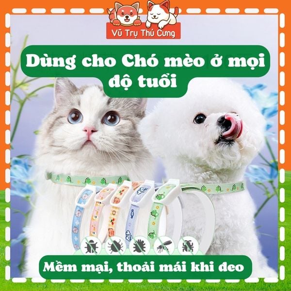 Vòng cổ chống ve rận, bọ chét cho Chó mèo, thành phần thiên nhiên