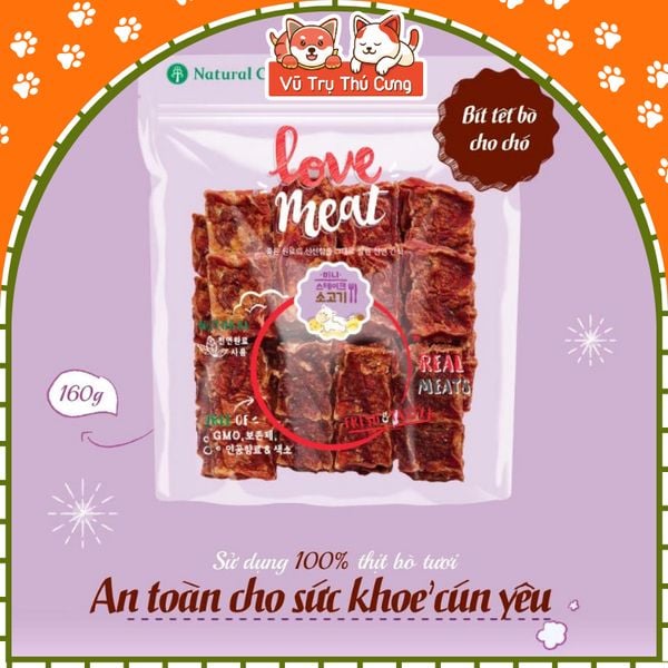 Snack Cho Chó Bít Tết Vị Bò/ Cừu/ Cá Hồi Natural Core 160g