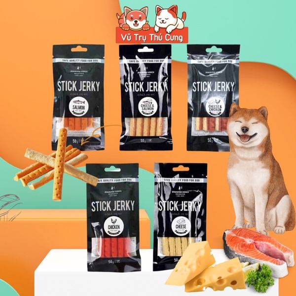Que Thưởng Thịt Mềm Cho Chó Stick Jerky Bowwow 50g