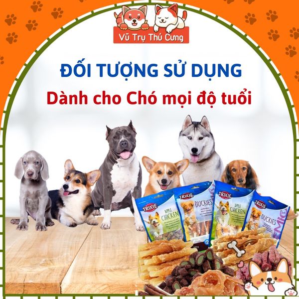 Snack Cho Chó Thịt Gà, Thịt Vịt Cuộn Rau Củ 100g