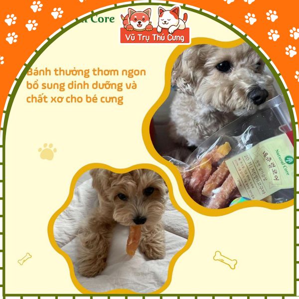 Snack Cho Chó Thịt Cuộn Khoai Lang Natural Core 110g