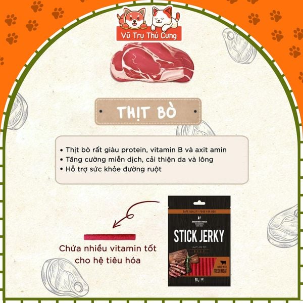 Snack Cho Chó Thịt Que Mềm Bò & Cừu Bowwow Hàn Quốc 500g