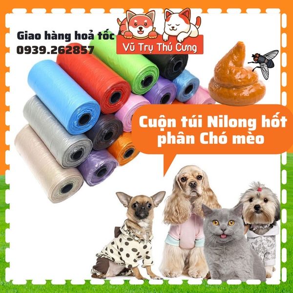 Cuộn túi nilong đựng phân Chó mèo size nhỏ