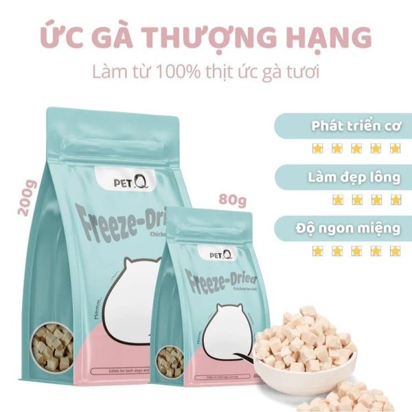 Ức Gà Viên Sấy Khô Cho Chó Mèo PetQ 80g