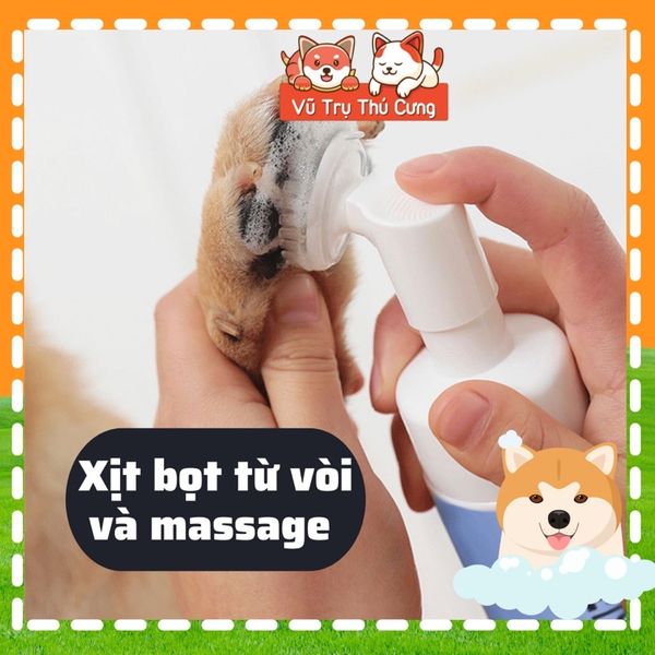 Bọt rửa bàn chân Chó mèo, dung dịch làm sạch chân thú cưng 150ml