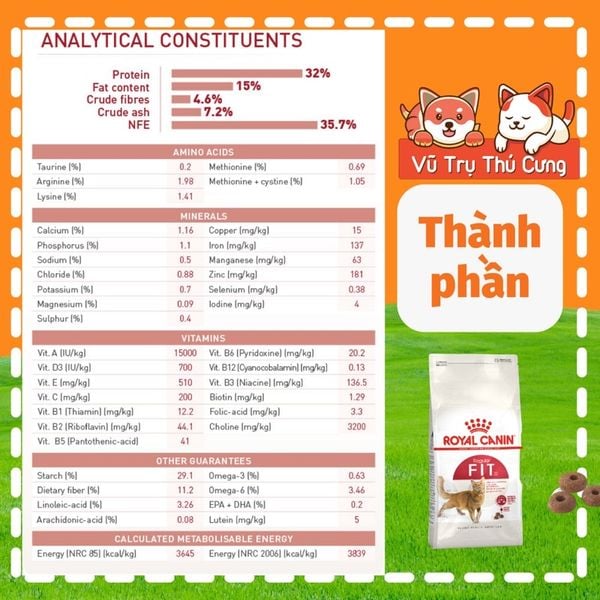 Hạt Royal Canin Fit 32 Dành Cho Mèo Trưởng Thành