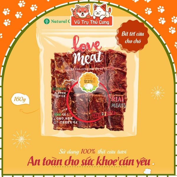 Snack Cho Chó Bít Tết Vị Bò/ Cừu/ Cá Hồi Natural Core 160g
