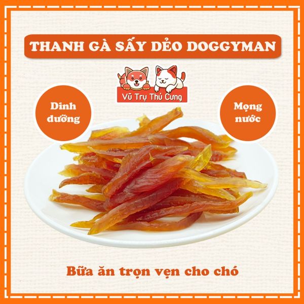 Snack cho Chó dạng Thanh Gà sấy dẻo Doggy Man 80g