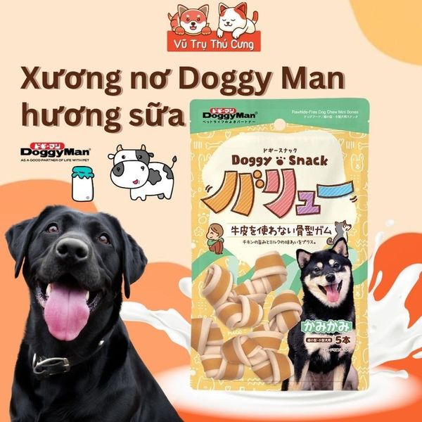Snack cho Chó dạng Xương nơ hương sữa DoggyMan Nhật Bản (5 cây)2