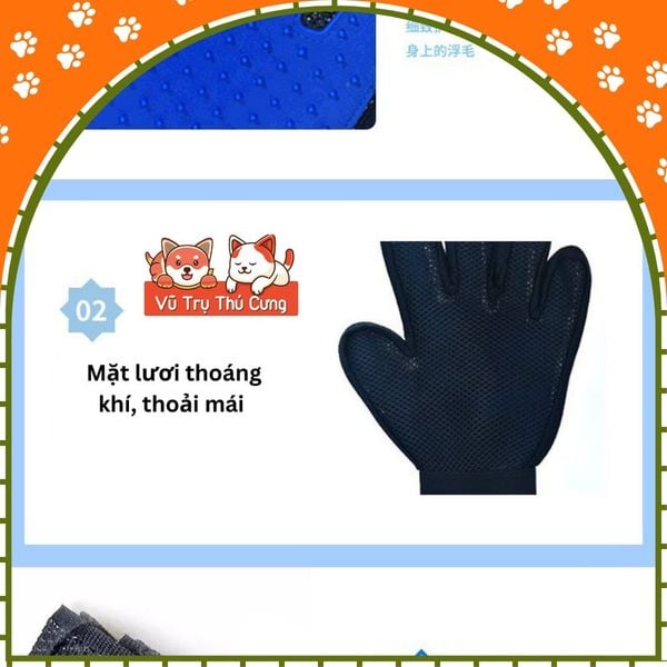 Găng tay chải lông rụng chó mèo - Tắm chó mèo, lấy lông rụng thú cưng (màu ngẫu nhiên)