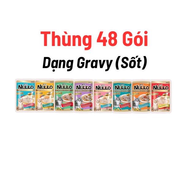 (Giá sỉ) Thùng 48 Gói Pate Nekko Thái Lan Cho Mèo Mọi Lứa Tuổi