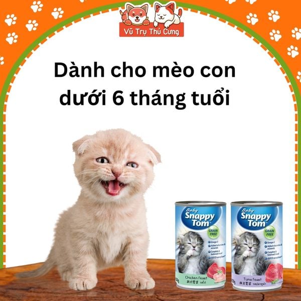 Pate Baby Snappy Tom cho Mèo Con lon 150g