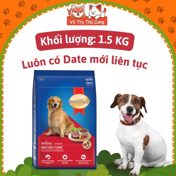 Thức ăn hạt cho Chó trưởng thành Smartheart Thái Lan 1,5Kg