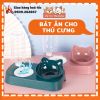 Bát Ăn Đôi Cho Thú Cưng Có Bình Nước Tự Động, Chống Gù Lưng