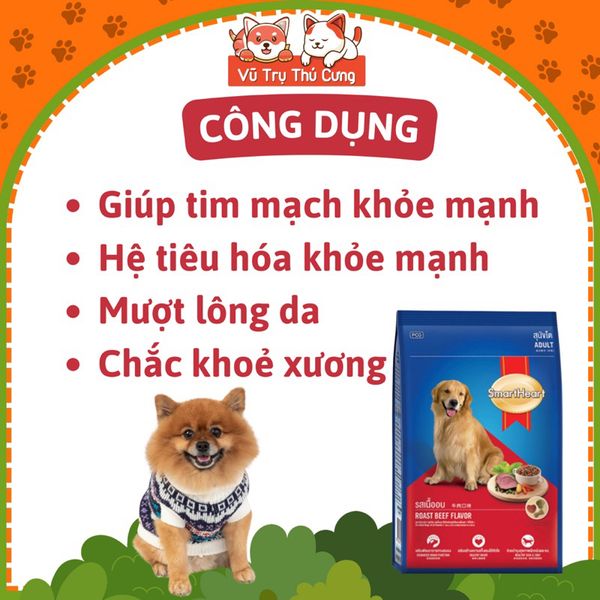 Thức ăn hạt cho Chó trưởng thành Smartheart Thái Lan 1,5Kg