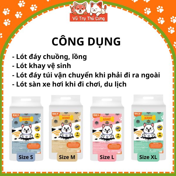 Tã lót chuồng than hoạt tính khử mùi cho thú cưng, thấm hút tốt