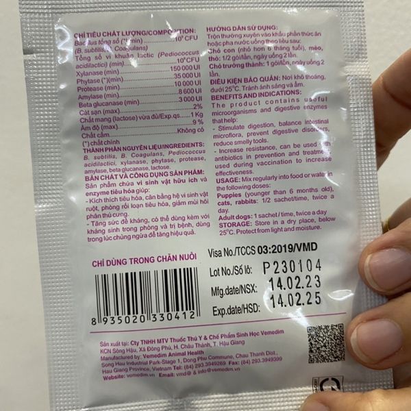 Men tiêu hoá cho Chó Mèo Thỏ Probisol Vemedim 5g