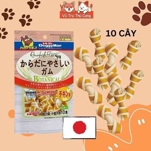 Snack cho Chó Dạng Xương Nơ Doggy Man Nhật Bản 10 cây