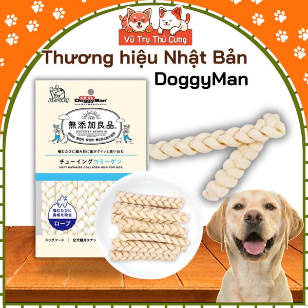 Snack Cho Chó Que Da Bò Xoắn Đôi Hương Sữa DoggyMan 90g