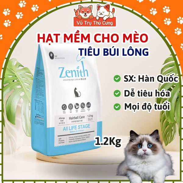 Hạt Mềm Zenith Hairball Tiêu Búi Lông Cho Mèo 1,2Kg