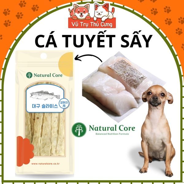 Que Mềm Cá Tuyết & Bí Đỏ Sấy Cho Chó Natural Core 30g2