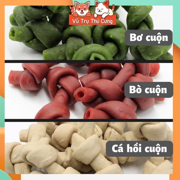 Snack Gặm Sạch Răng Cho Chó, cá hồi cuộn sữa 7Dental Effects 160g