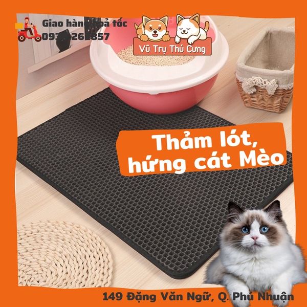 Thảm lót hứng cát mèo đủ Size, hạn chế Cát rơi ra sàn