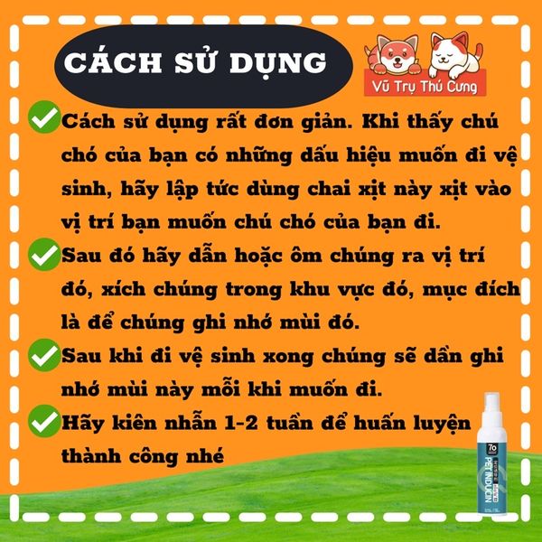 Chai xịt huấn luyện chó con đi vệ sinh đúng chỗ Present70, dung tích 120ml