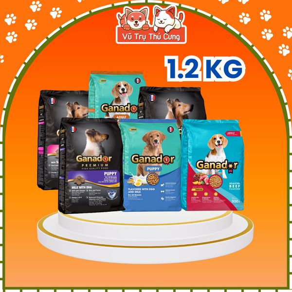 Hạt cho Chó Ganador Mọi Độ Tuổi Đa dạng Hương vị, Dinh dưỡng Tối ưu 1,2kg