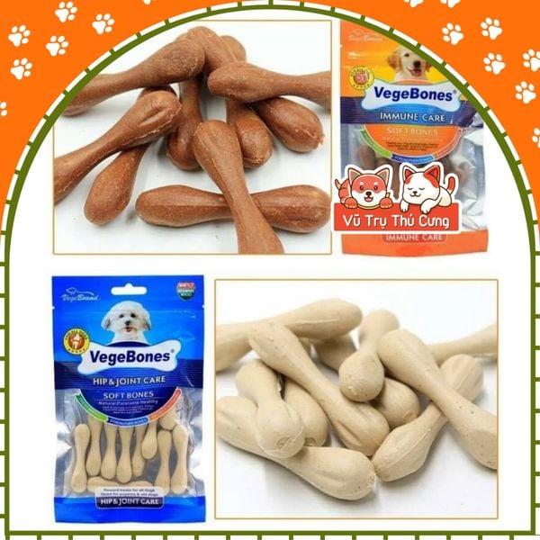 Xương thưởng mềm cho Chó gặm sạch răng, bổ sung dinh dưỡng VegeBones 60g