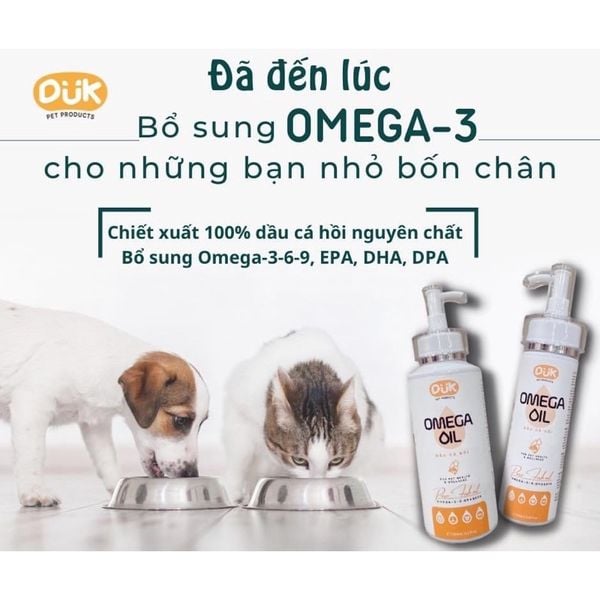Dầu cá hồi dưỡng lông mềm mượt, ngăn rụng lông cho Chó Mèo DUK 150ml