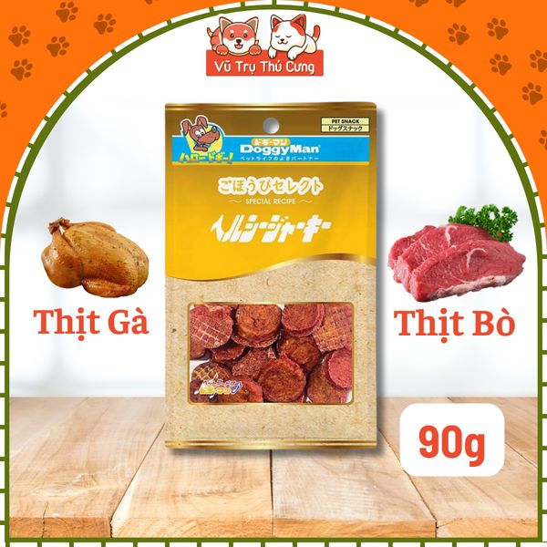 Snack Cho Chó Dạng Miếng Gà Sấy Bổ Sung Rau Củ DoggyMan 90g