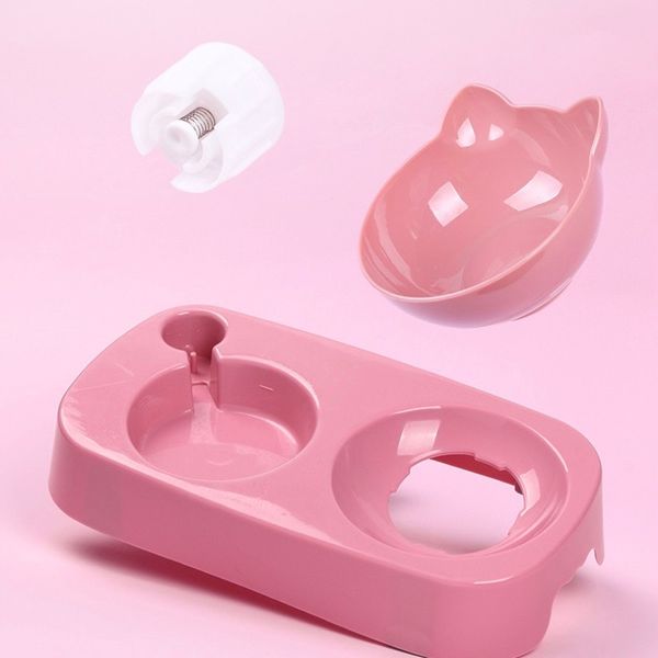 Bát Ăn Đôi Cho Thú Cưng Có Bình Nước Tự Động, Chống Gù Lưng