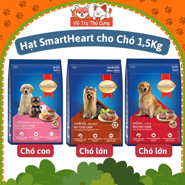 Thức ăn Hạt Smartheart dành cho chó con, chó trưởng thành