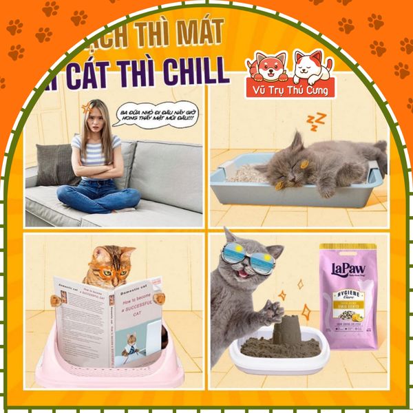 Cát vệ sinh cho mèo Lapaw Than hoạt tính 8L2