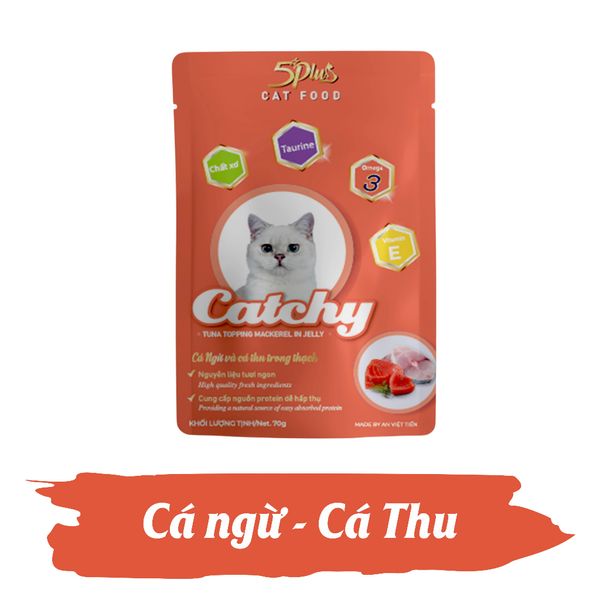 Pate 5Plus Catchy cho Mèo Nhiều Dinh Dưỡng 70g